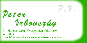 peter vrbovszky business card